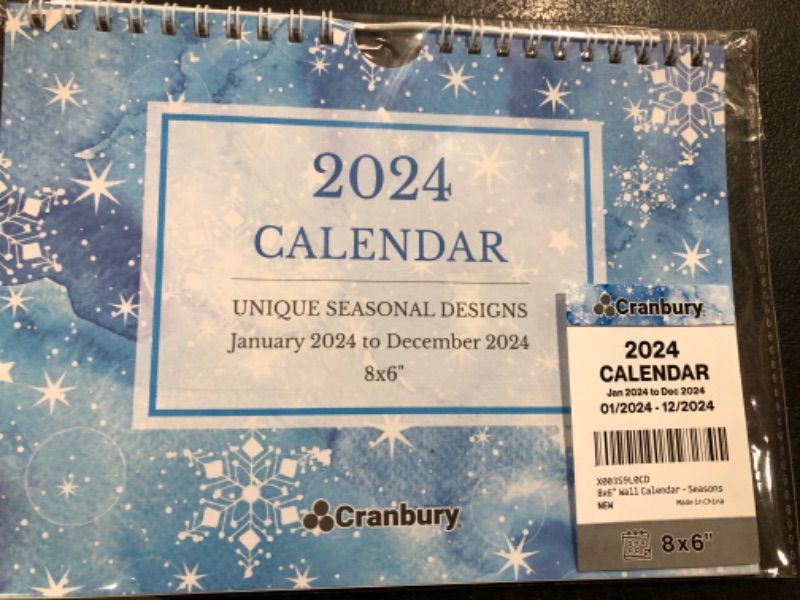 Photo 2 of CRANBURY Mini Wall Calendar 2024 - (8x6, Seasons) Use Nov 2023 - Dec 2024, Mini Wall Calendar, Colorful Seasonal Designs, Calendar for Locker, Fridge or Bulletin Board, Includes Stickers Seasons Nov 2023 - Dec 2024