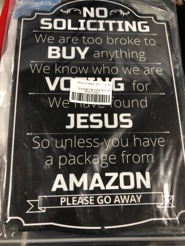 Photo 2 of No Soliciting Sign for Home, No Soliciting Sign for House, No Soliciting Signs for Home Office Business Front Door Signs, Do Not Ring Bell Sign for Apartment Porch Entrances Wall, 12" x 8"