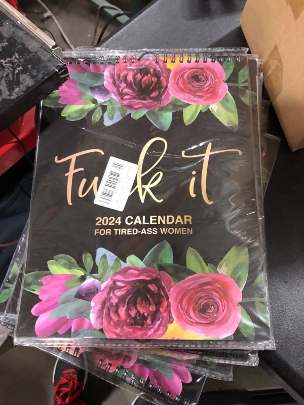 Photo 1 of 2024 Wall Calendar for Tired-Ass- Women, Fuck It Funny Novelty Monthly Calendar, Flower Calendar Memo, Handmade Home Office Hanging Calendar, Gag Gift for Halloween Christmas