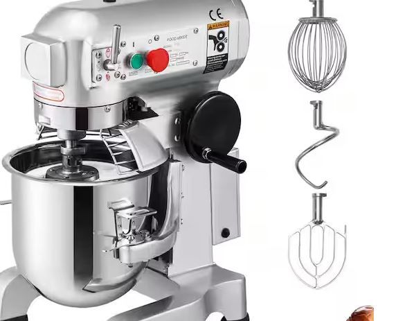 Photo 1 of 30 Qt. Commercial Dough Mixer 3-Speeds Adjustable Mixer Silver Electric Stand with Stainless Steel for Restaurants