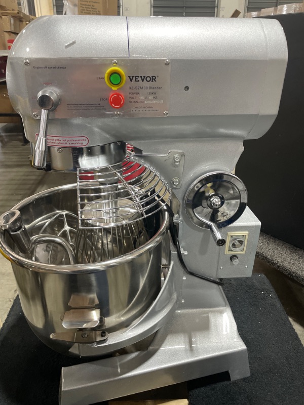 Photo 2 of 30 Qt. Commercial Dough Mixer 3-Speeds Adjustable Mixer Silver Electric Stand with Stainless Steel for Restaurants