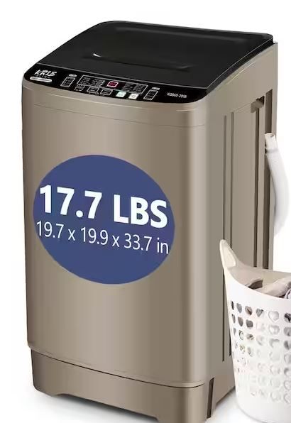 Photo 1 of 1.38 cu. ft. Full-Automatic Smart Home Top Load Washer, Washing Machine with Drain Pump, 17.7 lbs 10 Wash Program-Gold