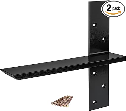 Photo 1 of 2-Pack?Free Hanging T Shelf Bracket, Solid Heavy Duty Steel Knee Wall Hidden Granite Countertop Support Floating Bracket Hardware, Universal ,12 Inch , DIY Projects , Screws Included