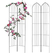 Photo 1 of 2 Pack Garden Trellis for Vines and Climbing Plants Outdoor, Iron Wire Lattices Grid Panels for Potted Climbing Pergola Cucumber Tomato Rose Vegetable Flower Plant Trellises
