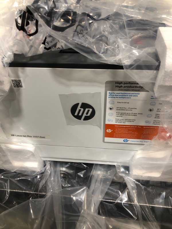 Photo 2 of HP LaserJet Pro 3001dwe Wireless Black & White Printer with HP+ Smart Office Features