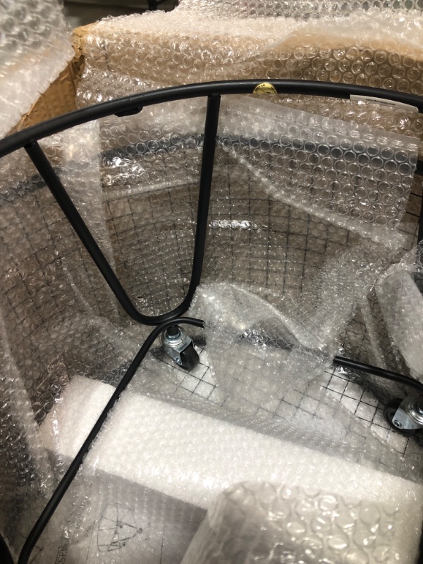 Photo 1 of CosmoLiving by Cosmopolitan Metal Deep Set Metal Mesh Laundry Basket Storage Cart with Wheels, 17" x 17" x 25", Black Black 17" x 17" x 25"
