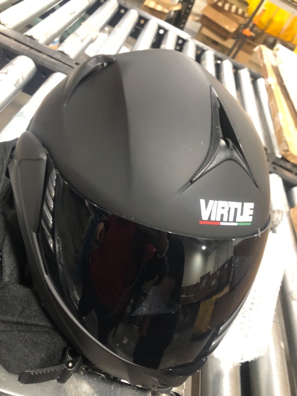 Photo 1 of FRBRK Motorcycle Bluetooth Modular Helmet, DOT Approved Dual Visor Full Face Flip up Bluetooth Integrated Motorcycle Helmets for Adults Men Women Matte Black ?X-Large