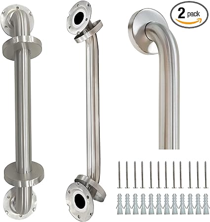 Photo 1 of 2 Pack Grab Bars for Bathroom, 16 Inch Brushed Nickel 304 Stainless Steel Shower Grab Bar, Safety Assist Handicap Grab Bar, 500lbs Support Grab Bar for Bathtubs and Showers for Christmas Gifts