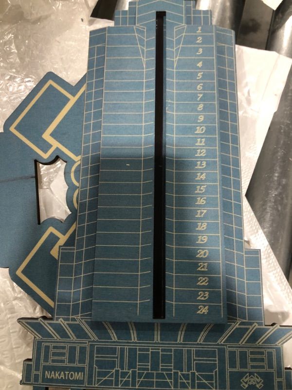 Photo 1 of Christmas Advent Calendar, Deadly Advent Calendar, Hans Gruber Dropped Nakatomi Plaza, Tabletop Wooden Ornament Christmas Countdown Calendar Blue