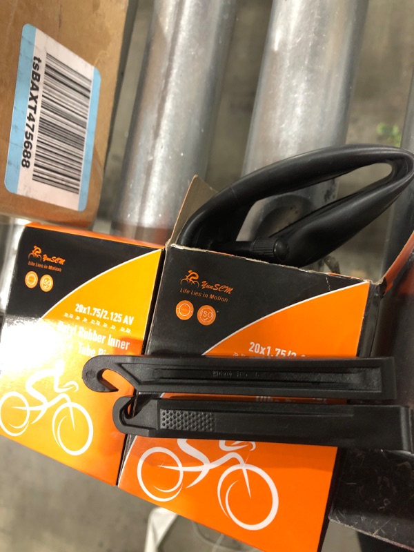 Photo 2 of 2 Pack 20 Inch Bike Inner Tubes with 2 Tire Levers 20x1.75/1.95/2.125 Shradler Valve Bicycle Replacement Butyl Rubber Inner Tubes
