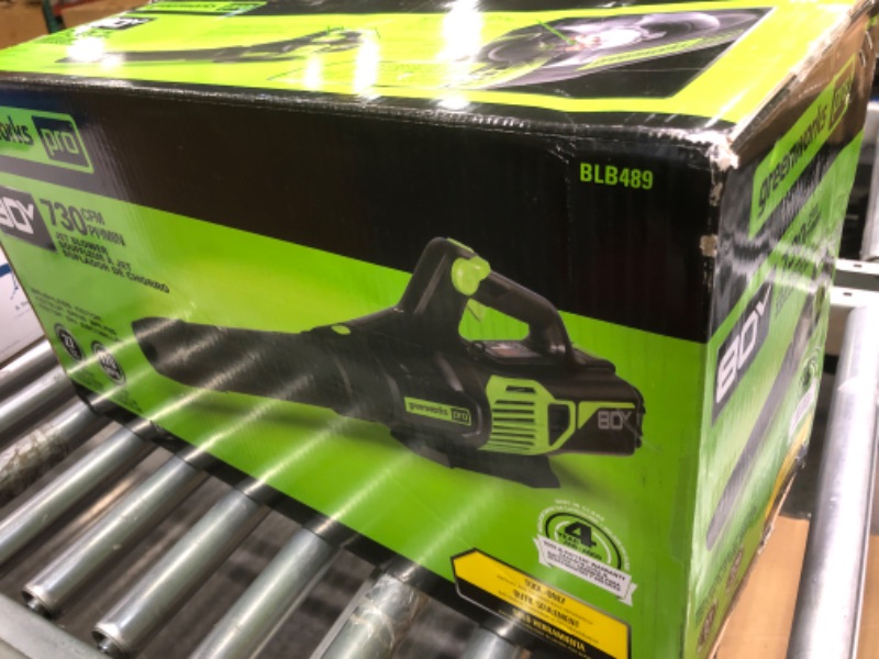 Photo 2 of ***Missing Battery***Greenworks Pro 80V (170 MPH / 730 CFM) Brushless Cordless Axial Blower, Tool Only BL80L02 Brushless Blower (Tool Only)