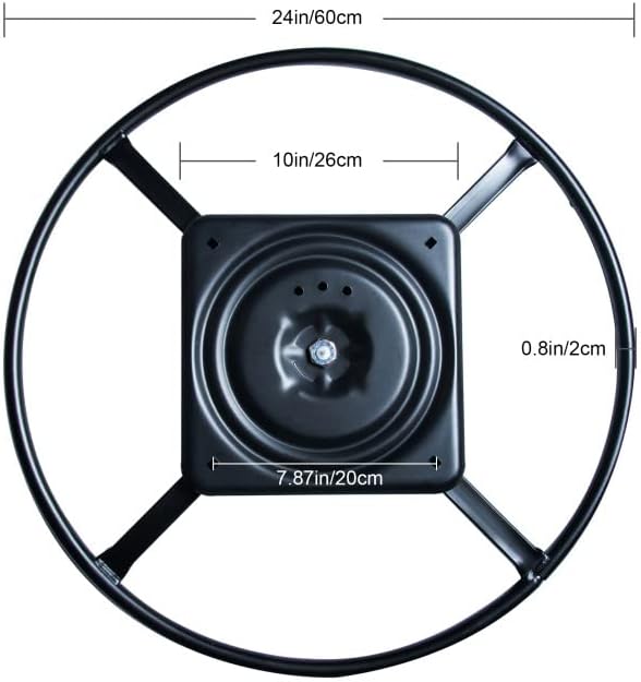 Photo 1 of 24 Inch Heavy Duty Recliner Swivel Base Replacement Parts Metal Chair Ring Base Kit with 10 Inch 360 Degree Rotating Plate Mechanism
