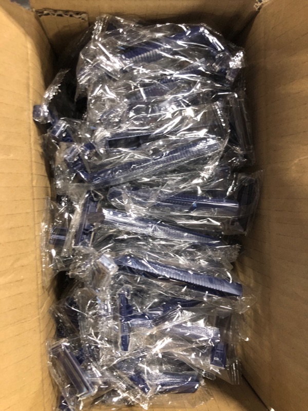 Photo 1 of (144 Pack) Individually Wrapped Twin Blade Razors with Clear Safety Cap, Disposable, Bulk Packed, Sold by the Case.