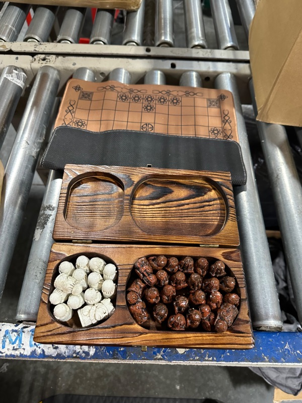 Photo 1 of Hnefatafl Viking Chess Set Board Game Traditional Two-Player Strategy Board Game Intelligence Tabletop Tridimensional Chess Set Game Outdoor Adult/Child Travel Board Set (Hnefatafl Viking Chess)