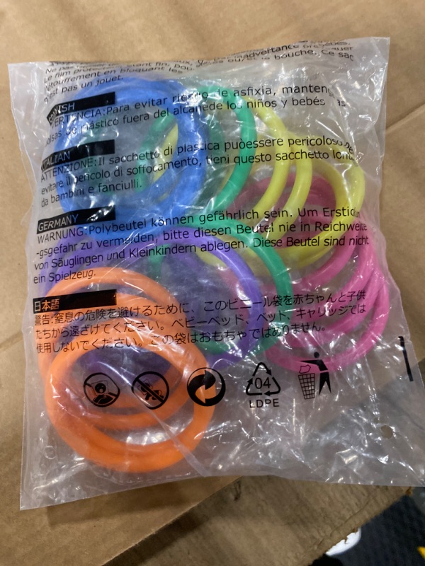 Photo 1 of 24pc assorted color plastic outdoor game rings 