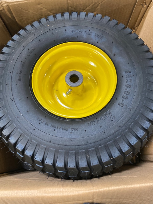 Photo 3 of 15X6.00-6 TIRES & WHEELS 4 PLY FOR LAWN & GARDEN MOWER TURF TIRES .75" BEARING (SET OF 2)
