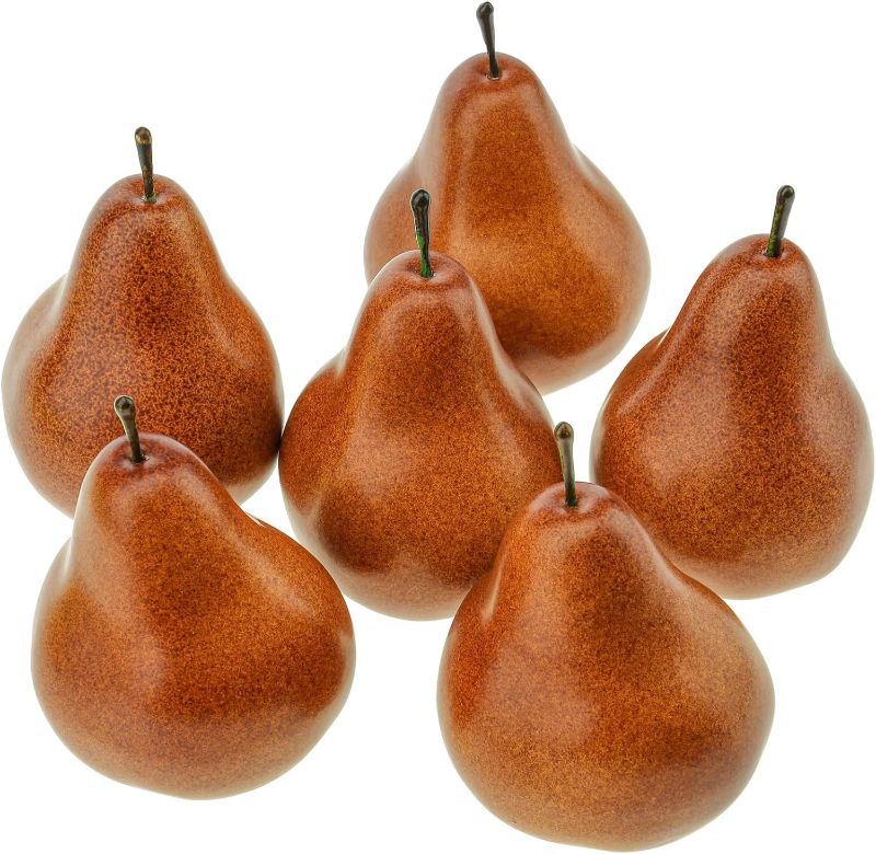 Photo 1 of 6pcs Artificial Fruit Realistic Fake Brown Pear Artificial Fake Fruit Lifelike Home Kitchen Cabinet Decoration Simulation Party Fruit Shop Model Dining Room Desk Centerpieces Fruit Decor
 
