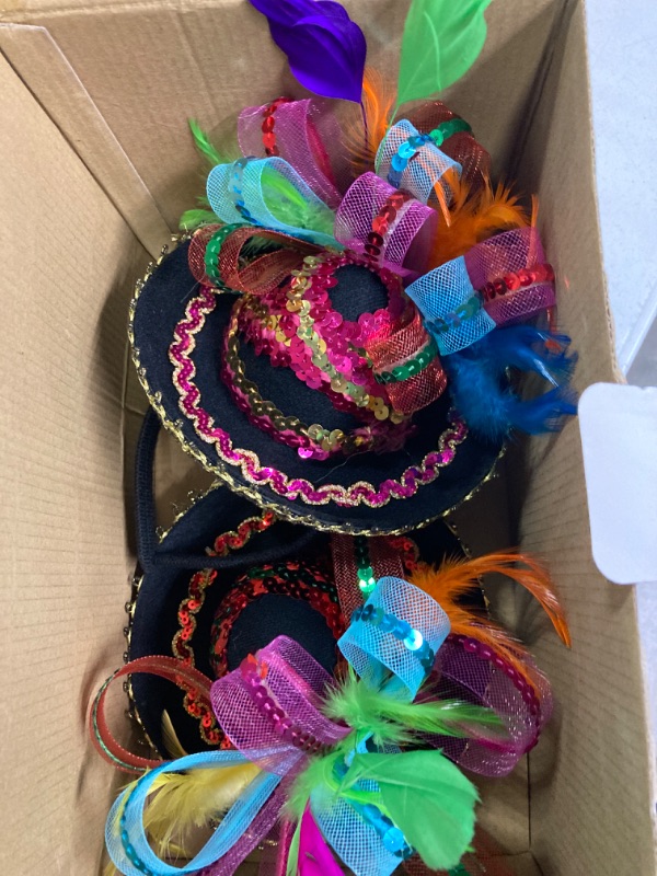 Photo 1 of 2 PCs Cinco De Mayo Fiesta Sequined Sombrero Headbands for Fiesta Taco Party Supplies