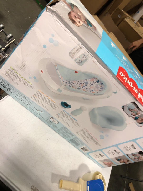 Photo 2 of Fisher-Price 4-In-1 Sling 'N Seat Bath Tub, Pacific Pebble, Baby To Toddler Convertible Tub With Seat And Toys