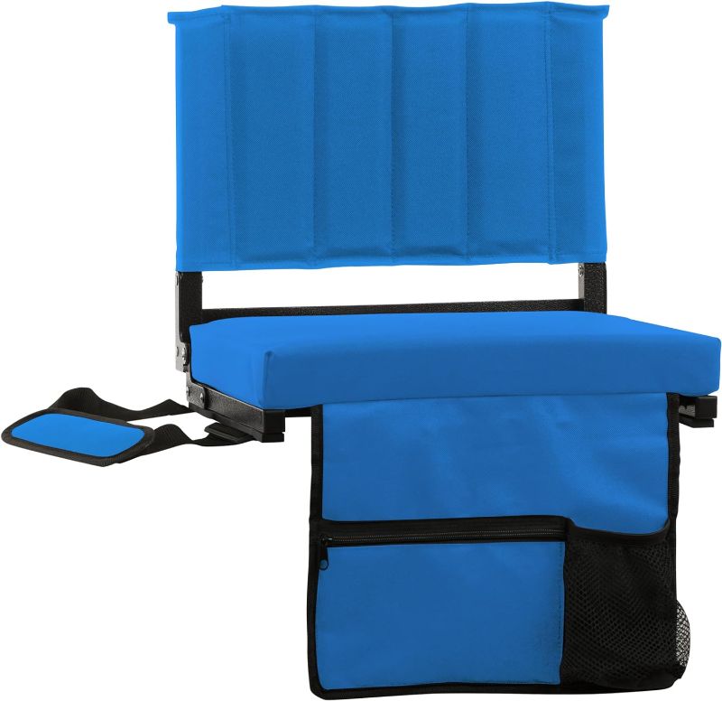 Photo 1 of 2 PCS JST GAMEZ Stadium Seats with Back Support Bleacher Seat Stadium Seating for Bleachers Stadium Chair Includes Shoulder Straps Carry Handle and Cup Holder Choose Your Style
