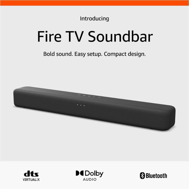 Photo 1 of Amazon Fire TV Soundbar, 2.0 speaker with DTS Virtual:X and Dolby Audio, Bluetooth connectivity