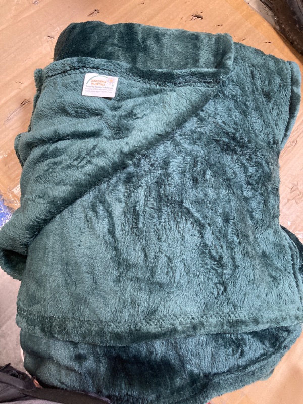 Photo 2 of Exclusivo Mezcla Extra Large Fleece Throw Blanket for Couch, Sofa, 300GSM Super Soft and Warm Blankets, Forest Green Throw All Season Use, Cozy, Plush, Lightweight, 50x70 inches