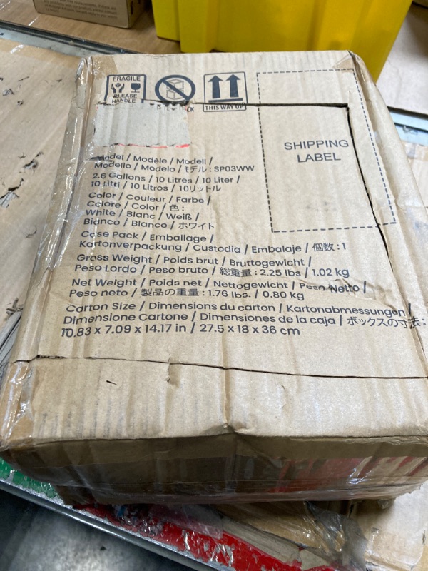 Photo 1 of iTouchless 3 Gallon Bathroom Sensor Trash Can, 10 Liter Slim Touchless Automatic Small Garbage Bin with Lid, Smart Narrow Motion Control Commercial Waste Basket for Bedroom, Office, White 3 Gal Plastic - White