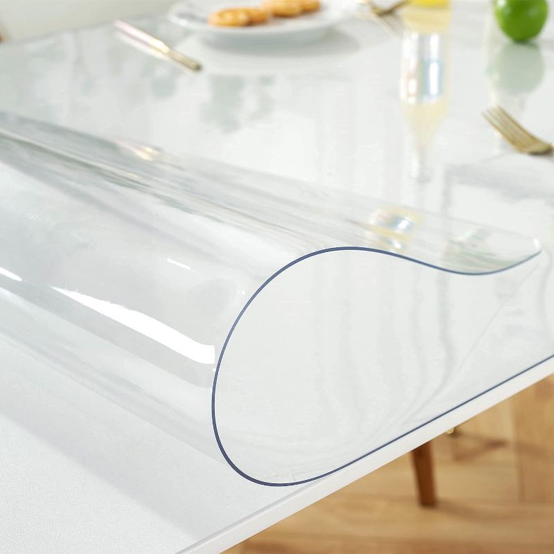 Photo 1 of 1.5mm Thick 16 x 36 Inch Clear Table Cover Protector, Clear Table Protector, Plastic Table Covers, Clear Desk Pad, Clear Desk Mat, Desk Protector Mat, Desk Mat for Desktop