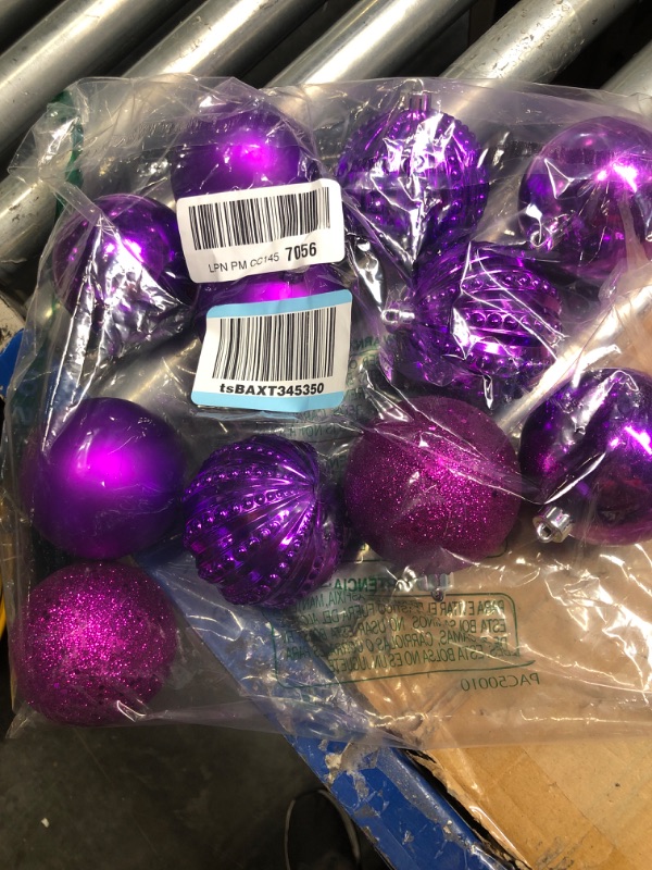 Photo 1 of 3.15" Purple Christmas Balls Ornaments 12 Pcs Shatterproof Christmas Ornaments Set Halloween Balls Ornaments Large Purple Ornaments for Christmas Tree Holiday Party Purple 3.15"/12pcs