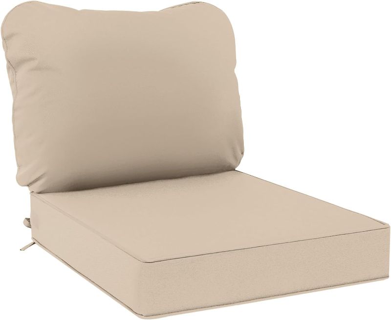 Photo 1 of 
Naga Bahna Outdoor Deep Seat Cushions 24 x 24 Inch Waterproof & Fade Resistant Replacement Patio Chair Cushions with Removable Cover (Beige)
Color:Beige