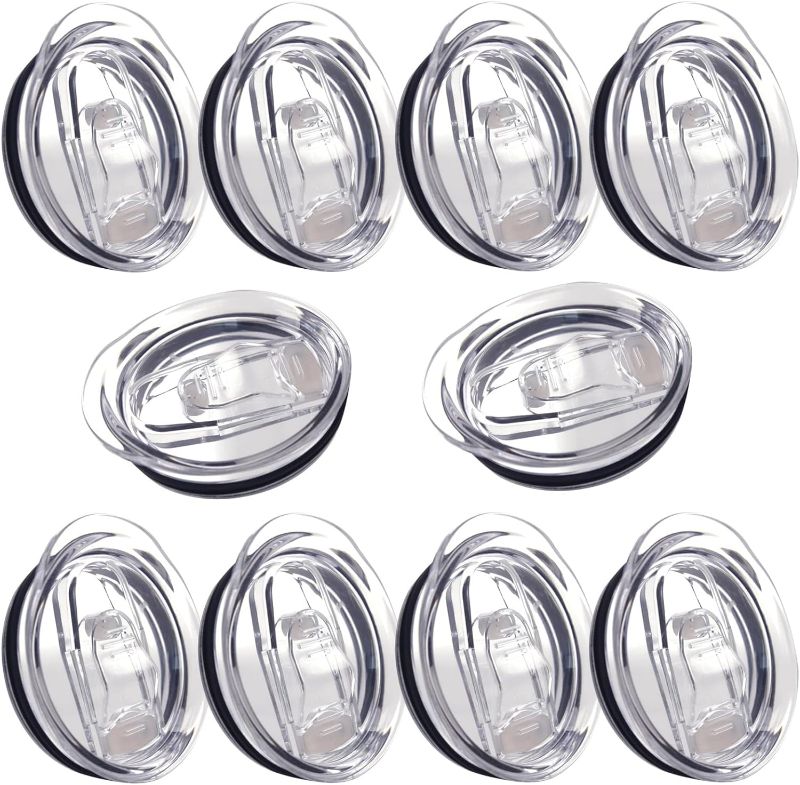 Photo 1 of 10 Pack 20 oz Skinny Tumbler Replacement Lids Plastic Splash Covers Spill Proof for Skinny Tumbler Lid Clear Cup Covers for 2.76 Inch Mouth Tumbler Cooler
