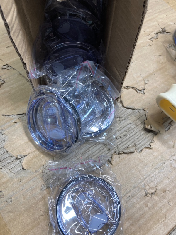 Photo 1 of 10 Pack 20 oz Skinny Tumbler Replacement Lids Plastic Splash Covers Spill Proof for Skinny Tumbler Lid Clear Cup Covers for 2.76 Inch Mouth Tumbler Cooler
