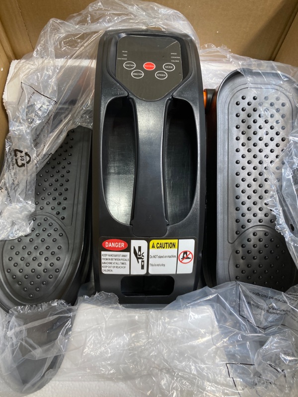 Photo 1 of Under Desk Elliptical Machine, Electric Ellipse Leg Exerciser, Electric Seated Pedal Exerciser with LED Screen& 5 Adjustable Speeds, Orange and Black