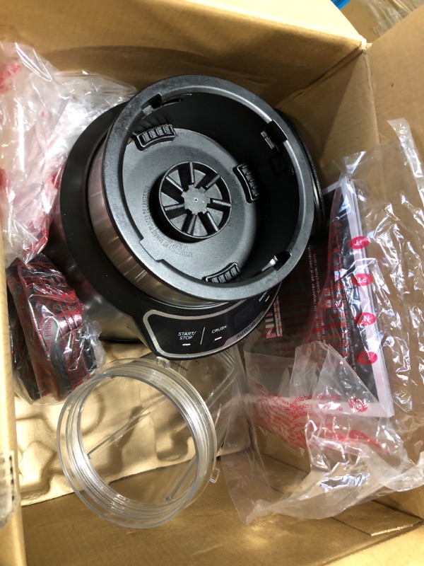 Photo 1 of **PARTS ONLY**Ninja BN401 Nutri Pro Compact Personal Blender, Auto-iQ Technology, 1100-Peak-Watts, for Frozen Drinks, Smoothies, Sauces & More, with (2) 24-oz. To-Go Cups & Spout Lids, Cloud Silver