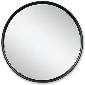 Photo 1 of 18 Inch Round Wall Mirror Black Matte Mirrors with Metal Frame Classic Circle Accent for Home Decor