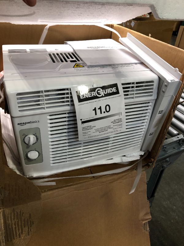 Photo 3 of **FOR PARTS**Amazon Basics Window-Mounted Air Conditioner with Mechanical Control - Cools 150 Square Feet, 5000 BTU, AC Unit