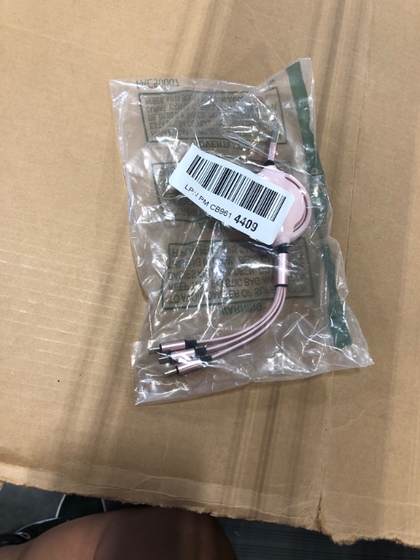 Photo 2 of 3 in 1 Retractable Charging Cable [3A,3FT] Multi USB Cable Fast Charger Cord for Phone, Samsung, iPad, Tablets, Switch and More (Pink)