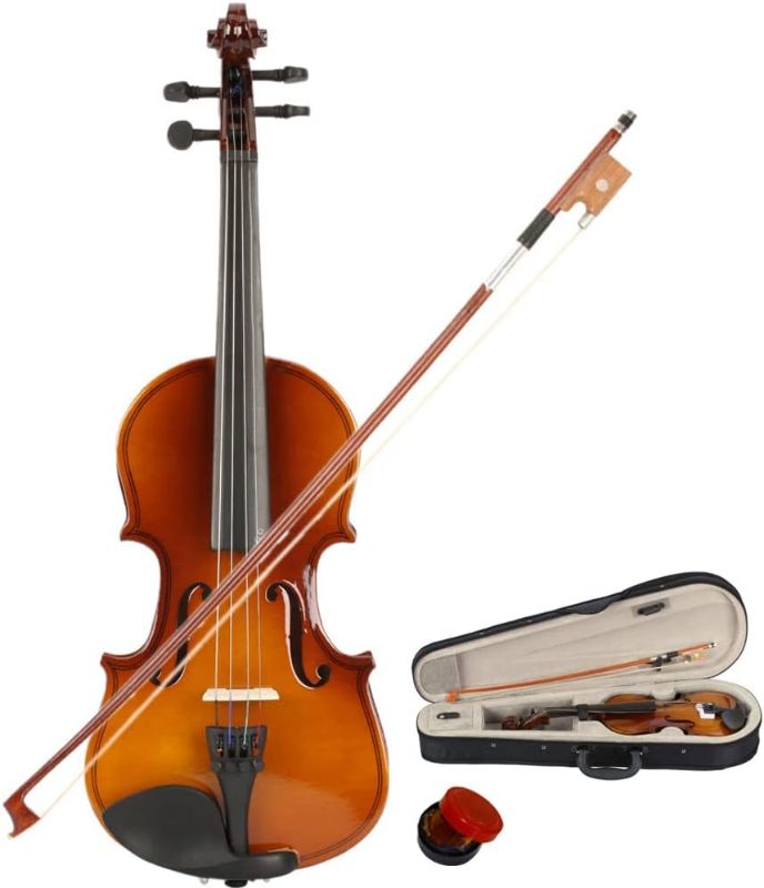 Photo 1 of 1/8 Acoustic Violin Set,Solid Wood Violin Starter Beginners Kit,Adult Student Violin Instrument,Kids Beginner Violin,with Case,Bow,Rosin,Violin for Children Teens & Adults (Natural)
