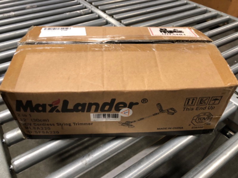 Photo 1 of MAXLANDER 20V 12 Inch Cordless String Trimmer Edger, Electric Weed Wacker Battery Operated with 8 PCS Replacement Spool Lines, Lightweight Battery Lawn Trimmer, 2x2.0Ah Batteries & Charger Included 12'' String Trimmer w/ 2x2.0Ah Battery