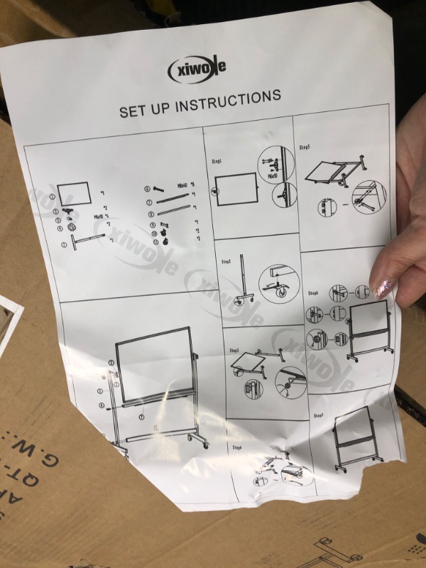 Photo 2 of XIWODE Double-Sided Magnetic Mobile Whiteboard, Dry Erase Board on Wheels Rolling with Stand, 36 X 24 Inch, Silver Gray Aluminium Frame 24X36 INCH