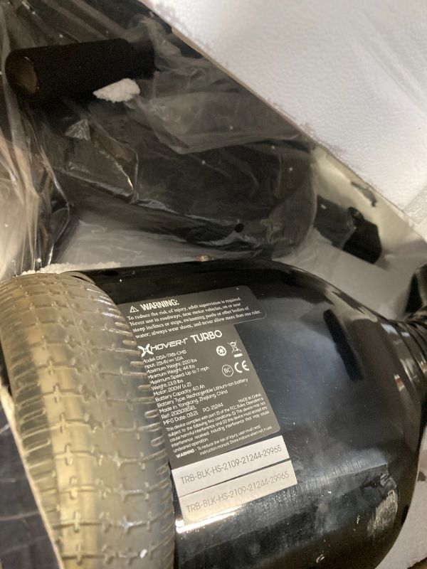 Photo 1 of Hover-1 Turbo Hoverboard Combo | Seat Attachment Buggy, 7 MPH Top Speed, 6 Mile Range, 400W Motor (2x 200W), 4.5Hr Charge Time, 220lbs Max Weight, Black ***USED***WHEN RUNNING ONE WHEEL WILL TURN OFF*** 
