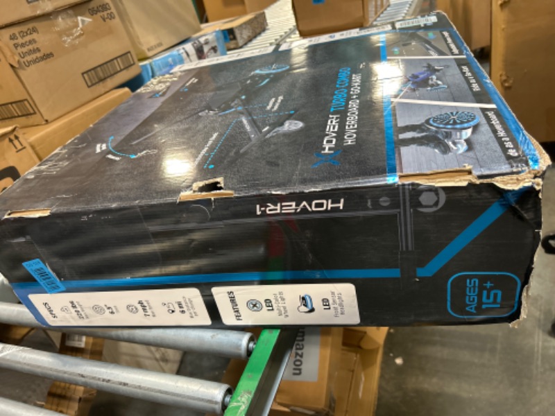 Photo 1 of Hover-1 Turbo Hoverboard Combo | Seat Attachment Buggy, 7 MPH Top Speed, 6 Mile Range, 400W Motor (2x 200W), 4.5Hr Charge Time, 220lbs Max Weight, Black ***USED***WHEN RUNNING ONE WHEEL WILL TURN OFF*** 