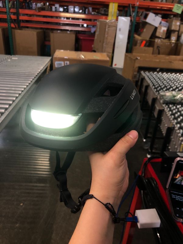 Photo 5 of ***DAMAGED***
Lumos Ultra E-Bike Smart Helmet | NTA 8776 Certified | Front & Rear LED Lights | Retractable Face Shield | App Controlled | EBike, Scooter, Cycling, Bicycle | Adults, Men Women Onyx Black with MIPS