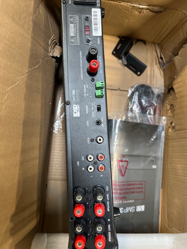 Photo 1 of ***ITEM HAS MINOR DAMGE TO KNOBS AND FRAME*** 

OSD Audio SMP300 Class D Digital Subwoofer Amplifier Rated at 300W Max
