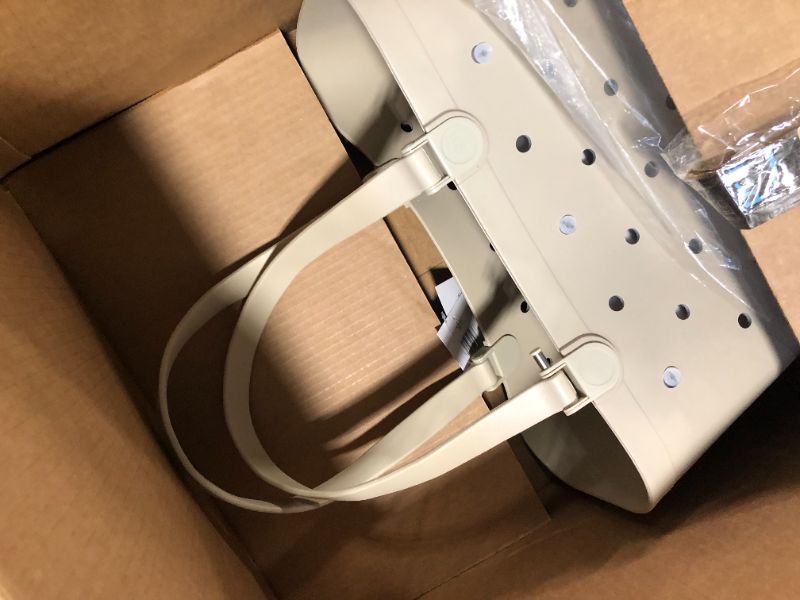 Photo 1 of Simple Modern Beach Bag Rubber Tote | Waterproof Extra-Large Tote Bag with Zipper Pocket for Beach, Pool Boat, Groceries, Sports | Getaway Bag Collection | Almond Birch Extra Large Almond Birch