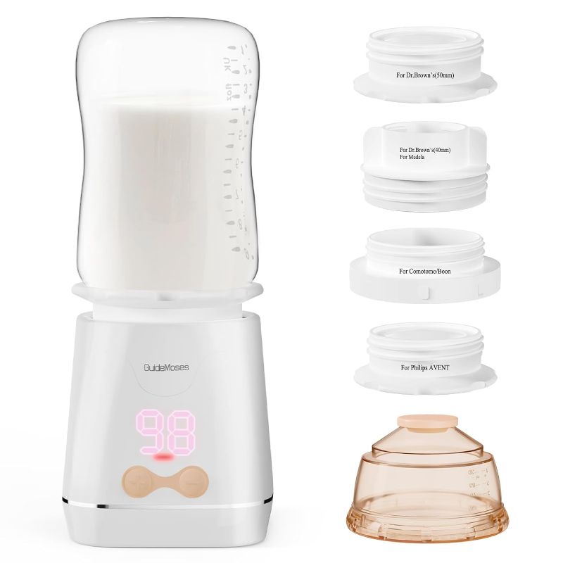 Photo 1 of Bottle Warmer, Portable Bottle Warmer for Travel with 4 Adapters, Rechargeable Fast Heating Baby Bottle Warmer with Precise Temperature Selection for Baby Breastmilk, Water, Formula
