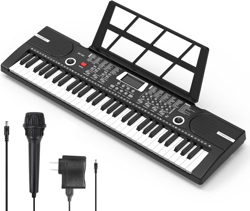 Photo 1 of 61 keys piano keyboard, MIZAYI Electronic Digital Piano with Built-In Speaker Microphone, Sheet Stand and Power Supply, Portable Keyboard Gift Teaching for Beginners 61 Keys Keyboard piano