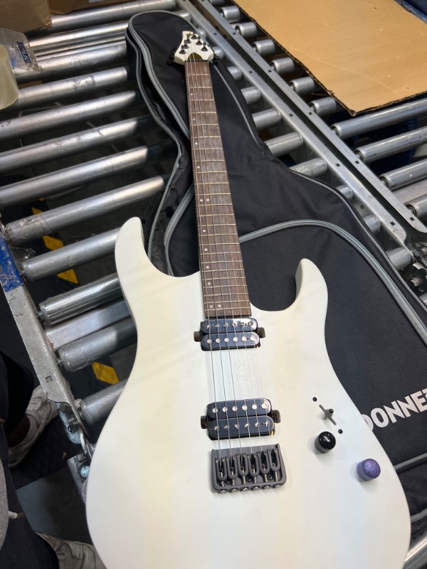 Photo 3 of ***USED****
Donner Solid Body Electric Guitar, DMT-100 39 Inch Metal Electric Guitar Kits with H-H Pickups, Bag, Strings, Strap, Cable, Strings Dampener for Rock Music Lover (Matte White) DK-White