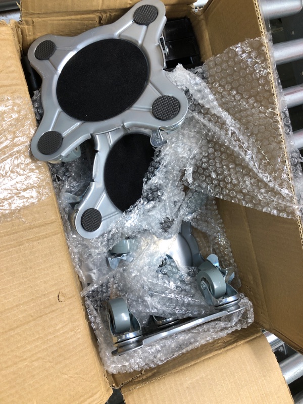 Photo 1 of 4 Pack 5 Wheels Large Furniture Movers,360° Rotation with Brake Holding 3747LB/1700KG & Lifter (4pcs Heightning Pads& 2Pcs Protective Pad& 2Pcs Gloves) Strong Stainless Steel Material Duty
