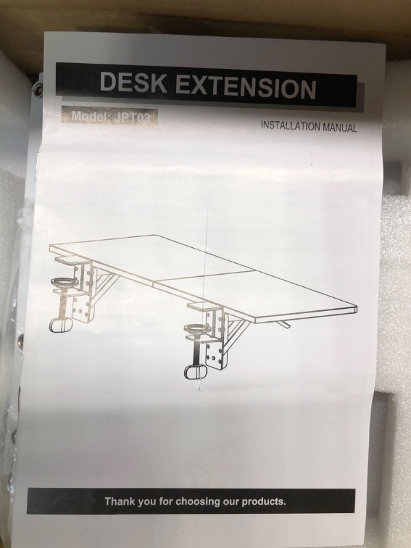 Photo 3 of CALASK Desk Extender, 27.16" X 9.45"Large Size Clamp-on Foldable Keyboard Tray, Table Mount for Sit Stand Desks(Wthie) White